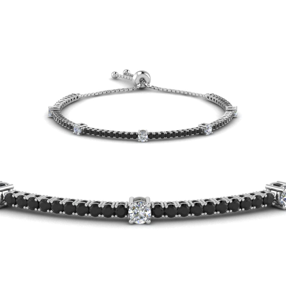 Bolo Clic Design Bracelet With Black Diamond In 18k White Gold Bolo Clic Design Bracelet With Black Diamond In Fdbrct2271732sbgblackangle2 Nl Wg