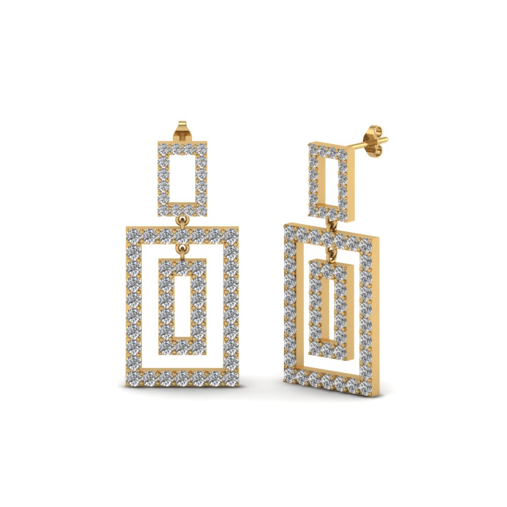 What Are The Latest Trends Of Earrings For Coming 2017 Will Flashy Dangles Suit My Style Open Square Diamond Drop Earring