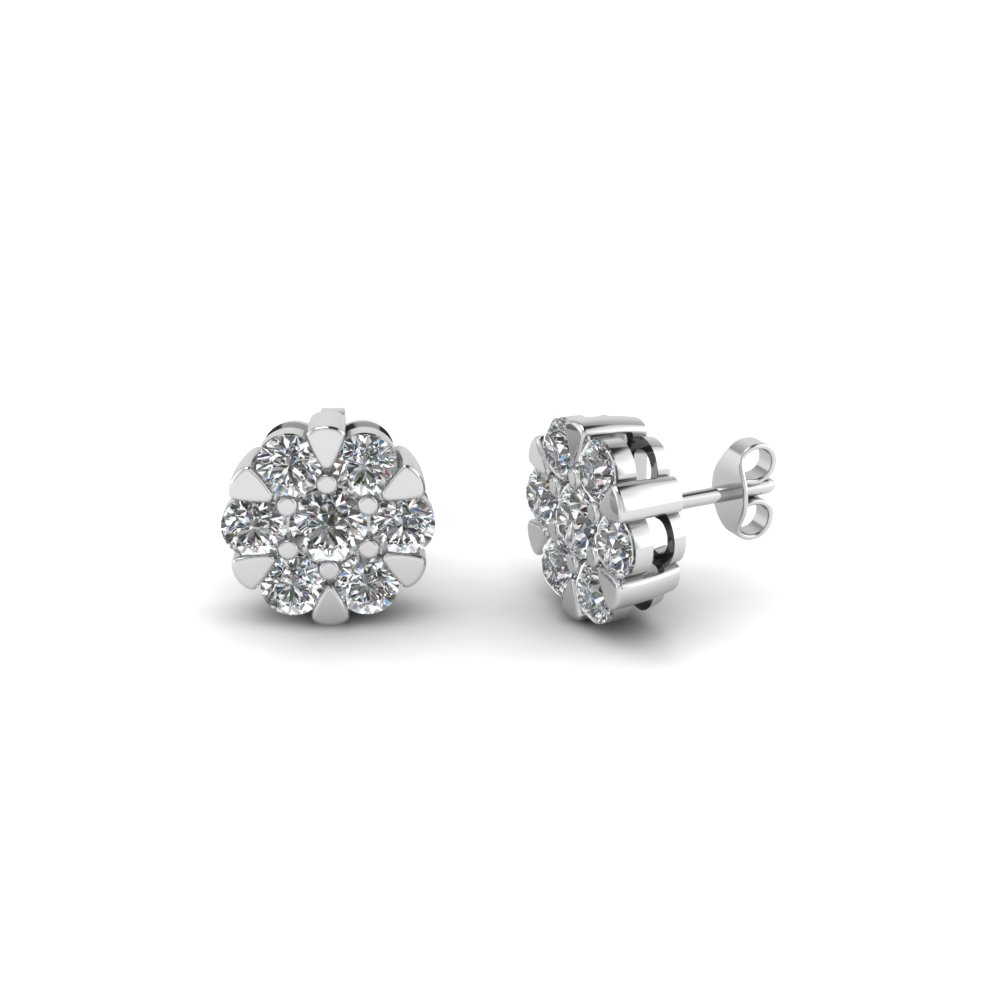 Round Cut Diamond Stud Earrings In 14k White Gold Fascinating Diamonds Round Cut Diamond Stud Earrings In 14k White